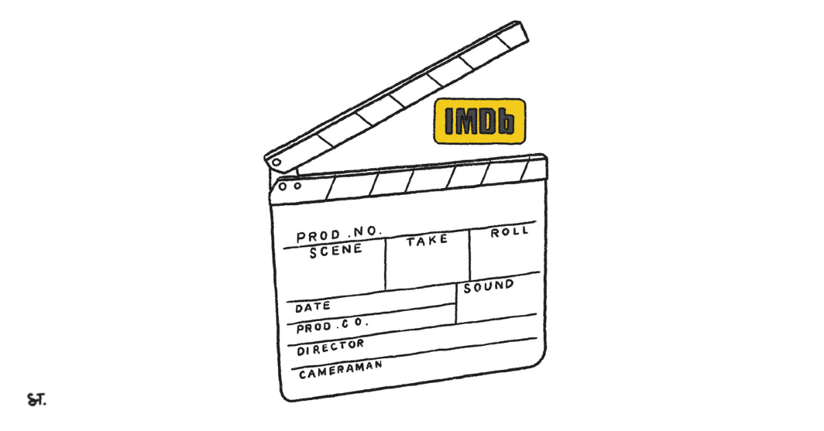 Clapper board and the IMDb logo
